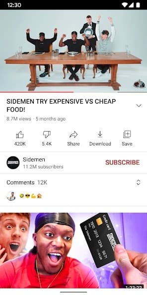 ЮТуб скриншот