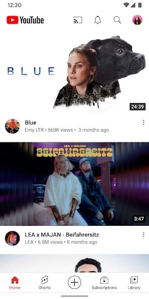 ЮТуб скриншот